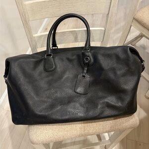 Coach black pebble leather Duffel overnight bag